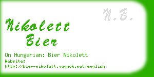 nikolett bier business card